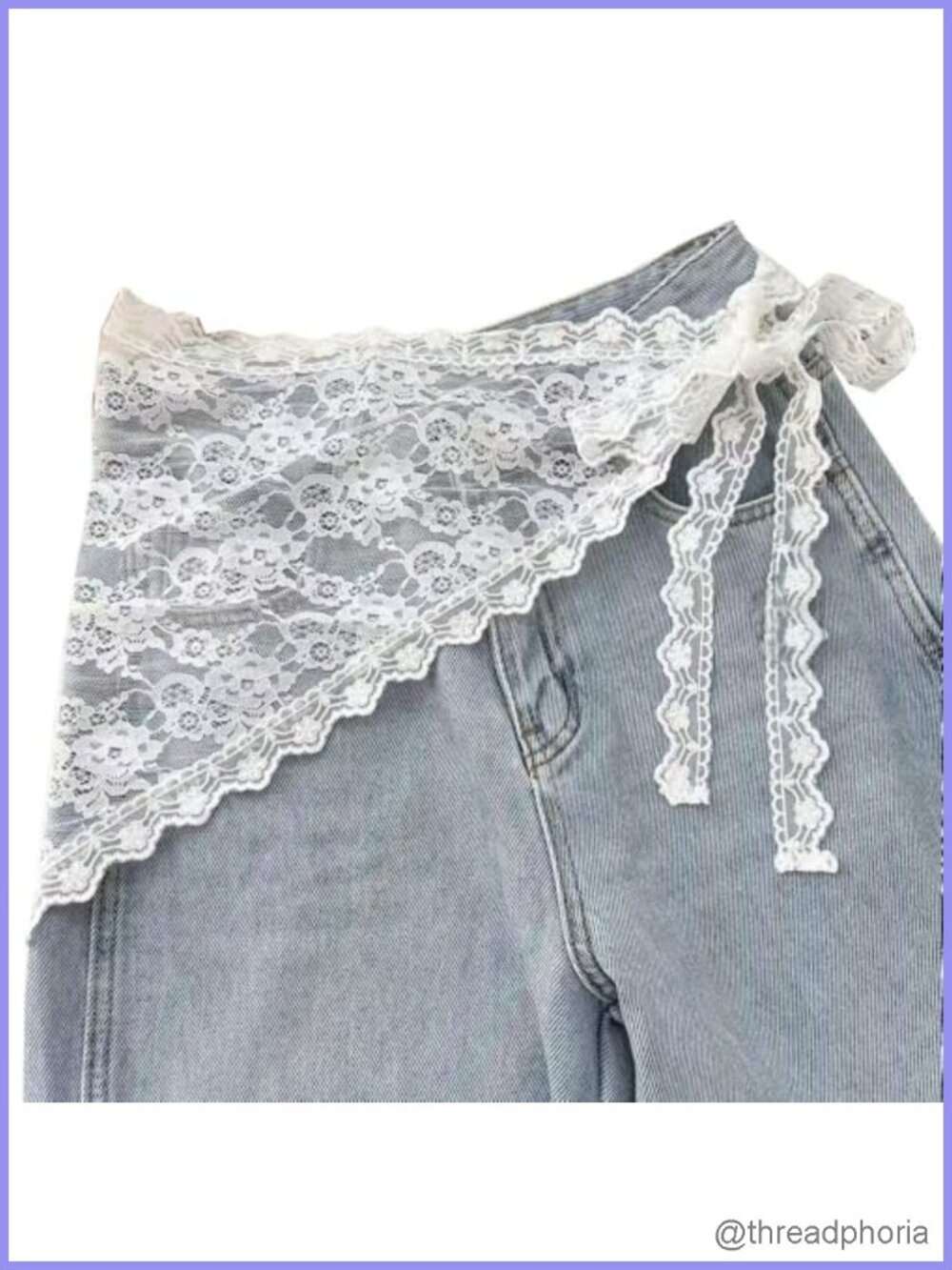 Lace Floral Triangle Scarf Wrap Belt Head Scarf Women Fashion Accessory